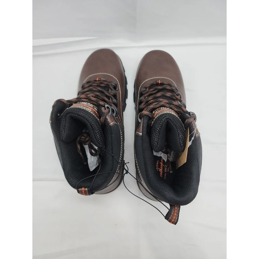 Vintage Weatherproof Brown Leather Hiking Boots - Men's Size 8M